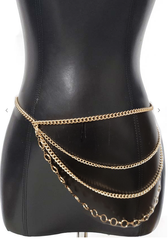 Gold chain belt for women best sale